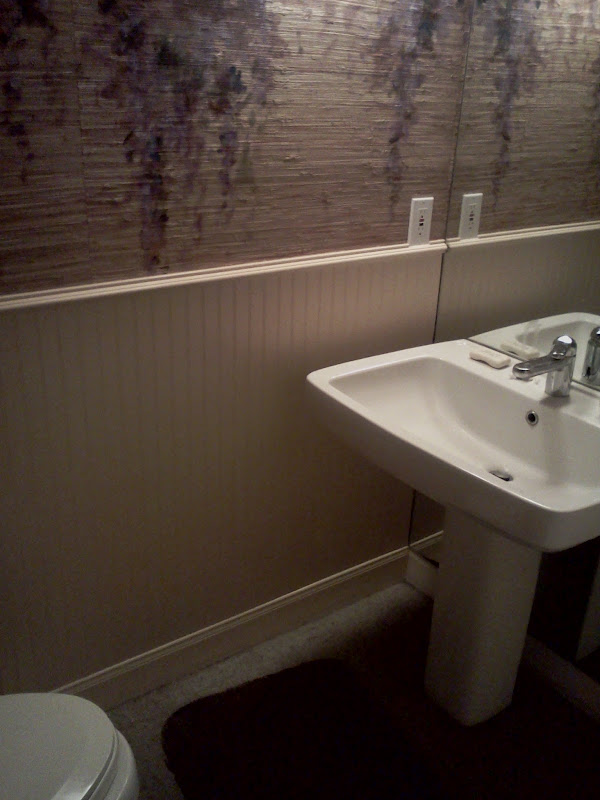 making this small bathroom look bigger inside at the same time title=