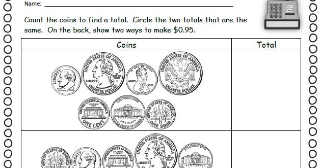 Classroom Freebies: Counting Coins Practice