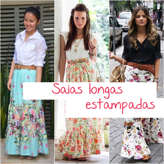 saias longas coloridas