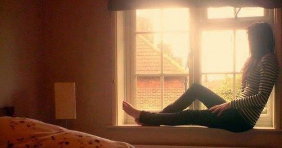 Sad, alone, girl, waiting-someone, window, sunset