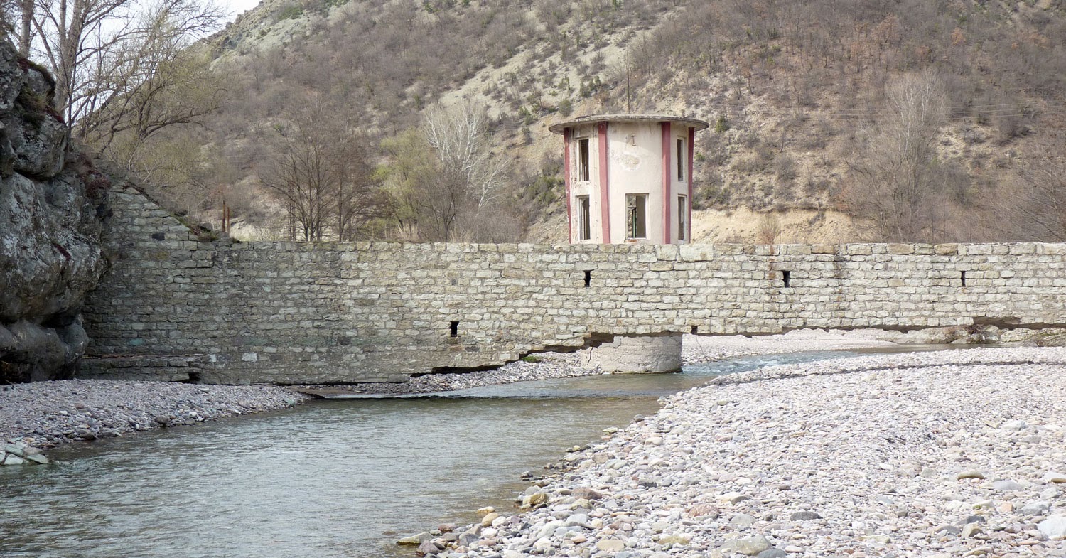 The dam, blown up to make it a bridge The dam, blown up to make it a bridge