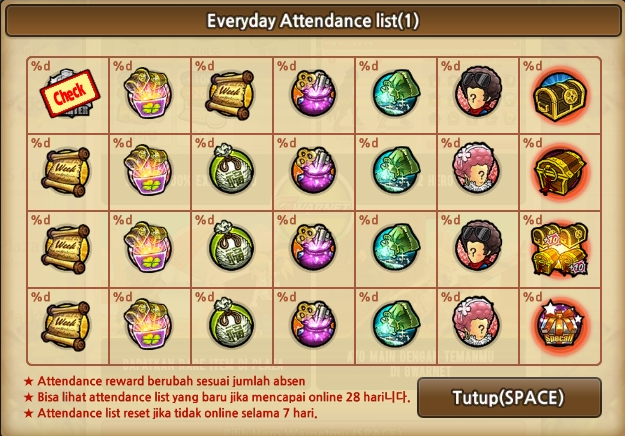 Everyday Attendance Lost Saga Everyday Attendance Lost Saga