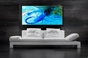 Abstract Painting "Blue Surf 2" by Dora Woodrum