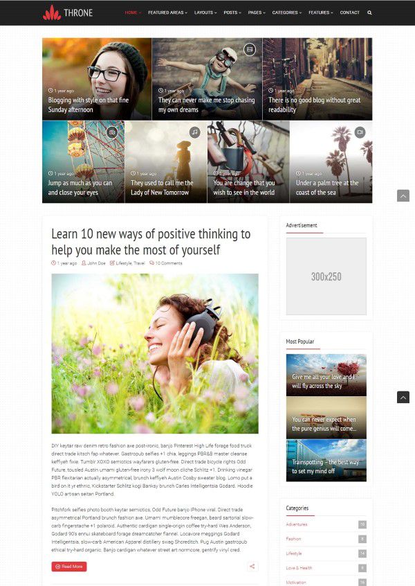 Throne blogging theme for serious bloggers