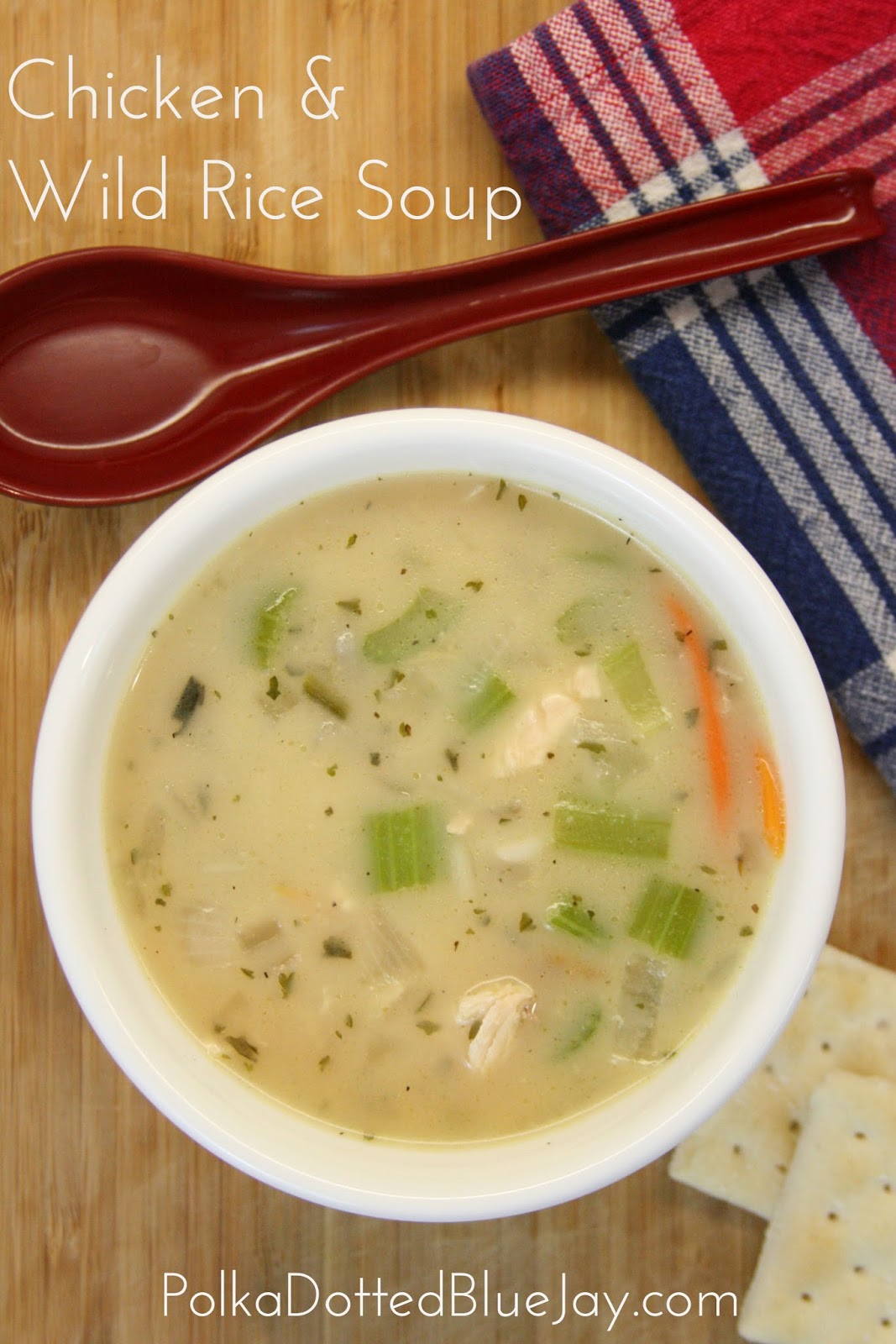 Chicken and Wild Rice Soup with Uncle Ben's® Polka Dotted Blue Jay