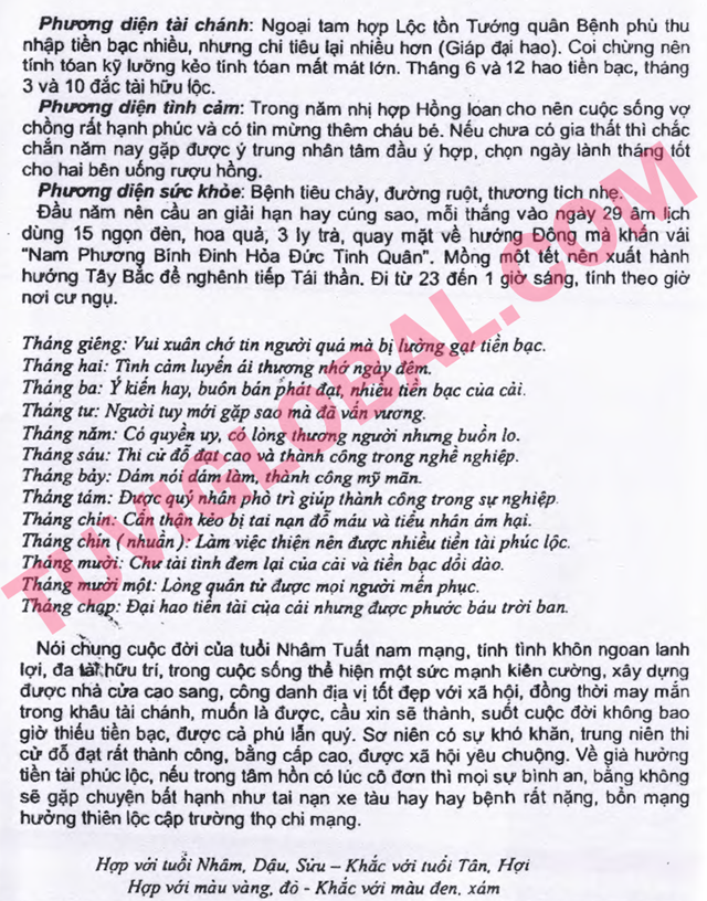 xem tử vi tuổi nhâm tuất 1982 năm 2014 giáp ngọ tử vi