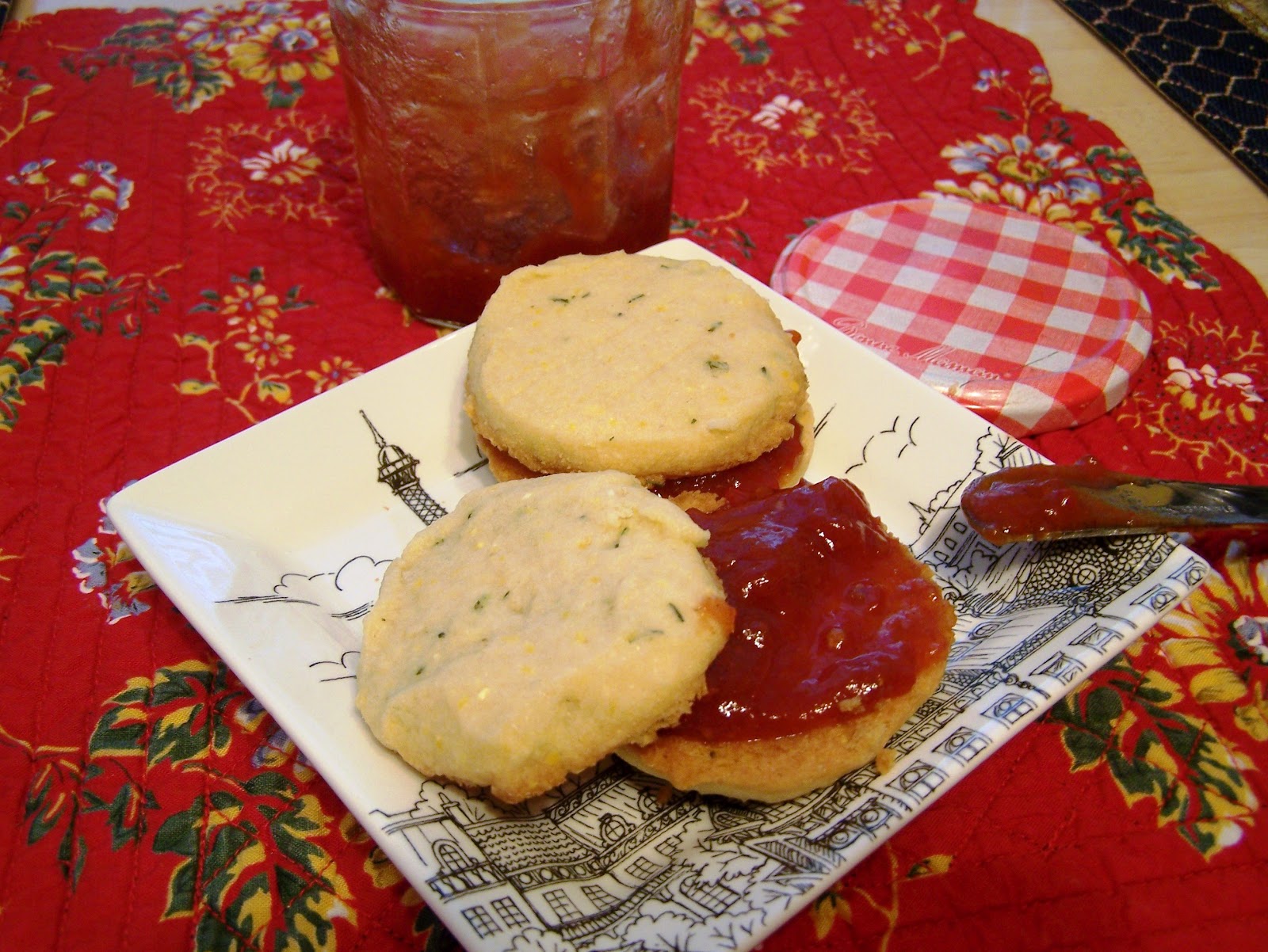 1smallkitchen Rosemary Cookies with Tomato Jam