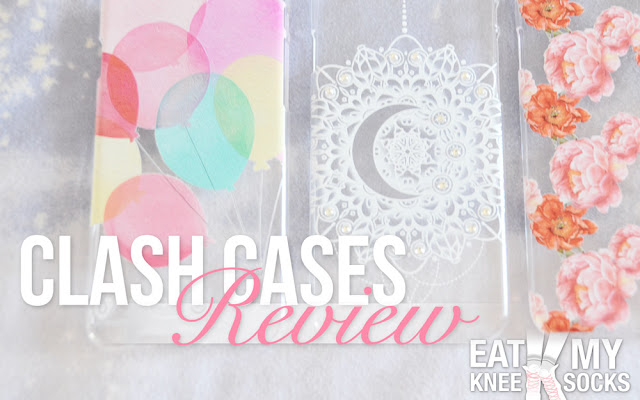 Clash Cases Review: Elephant, Moon, + Floral Cases Today I'm reviewing my second set of phone cases from Clash Cases, including a white rhinestone crescent moon case, a red-and-pink peony floral case, and an elephant with balloons case.