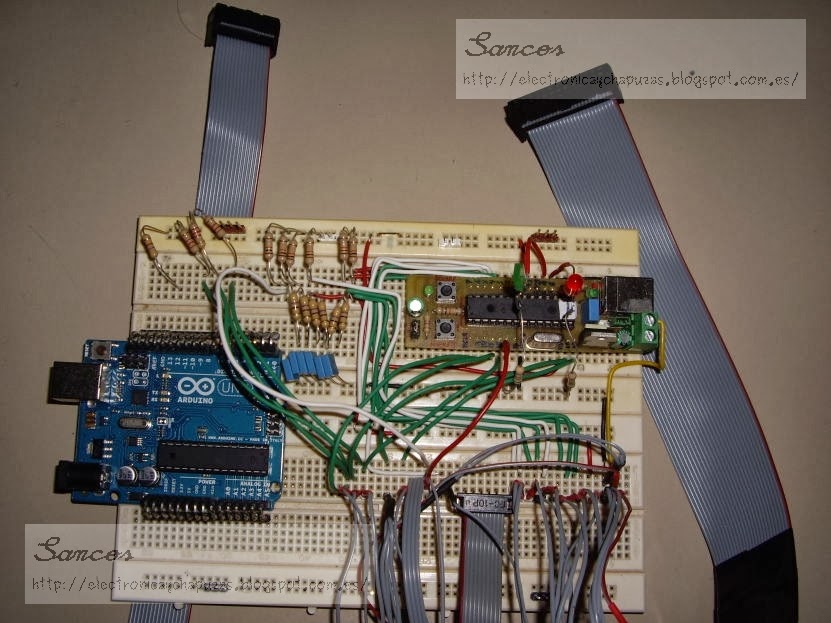Prototipo sobre protoboard con pinguino billetero NV10 a EBA NV10 to EBA bill acceptor breadboard prototipe