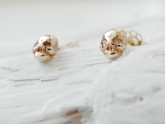 Gold Skull Earrings