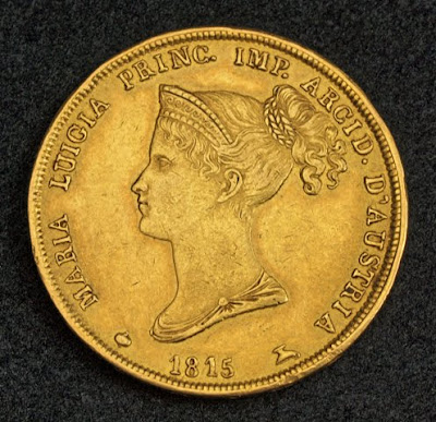 Italy Parma 40 Lire Gold Coin Empress Marie Louise Napoleon
