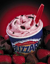 choco dipped strawberry blizzard