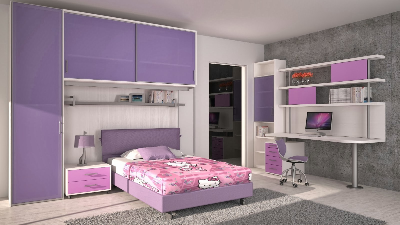 Cuarto de niña en rosa y lila Dormitorios colores y estilos Dormitorio Lila ~ Cuarto de niña en rosa y lila Dormitorios colores y estilos