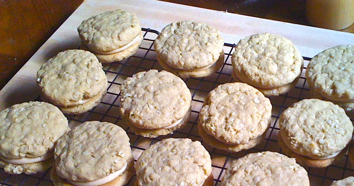 Blonde in the Kitchen Oatmeal Sandwich Cookies with Caramel Cream