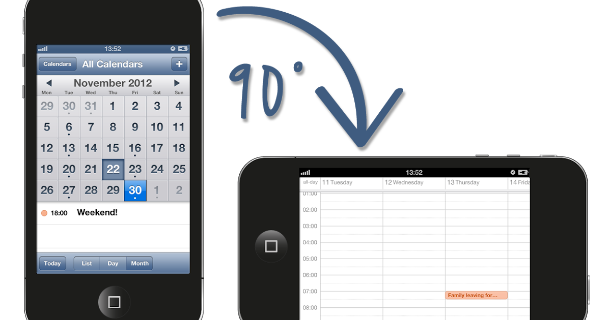 iPhone Calendar How to enable calendar week view on iPhone and iPod Touch?