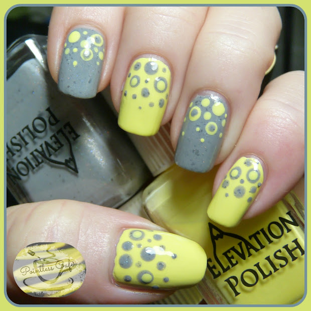 nail of day yellow and grey
