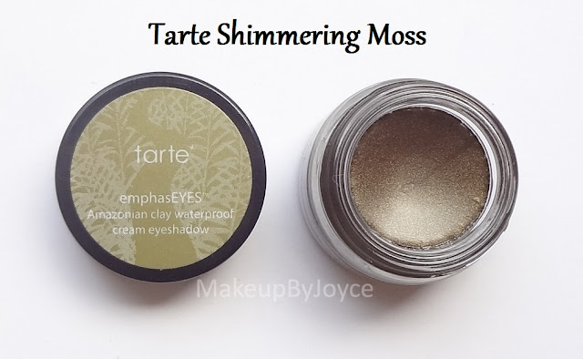 Tarte Shimmering Moss Cream Eyeshadow Swatch