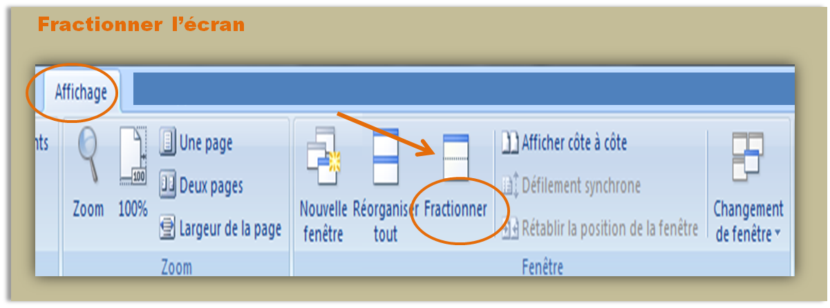 travailler à deux endroits au même moment dans Word : le fractionnement de l'écran Comment fractionner un document Word pour travailler à deux endroits au même moment