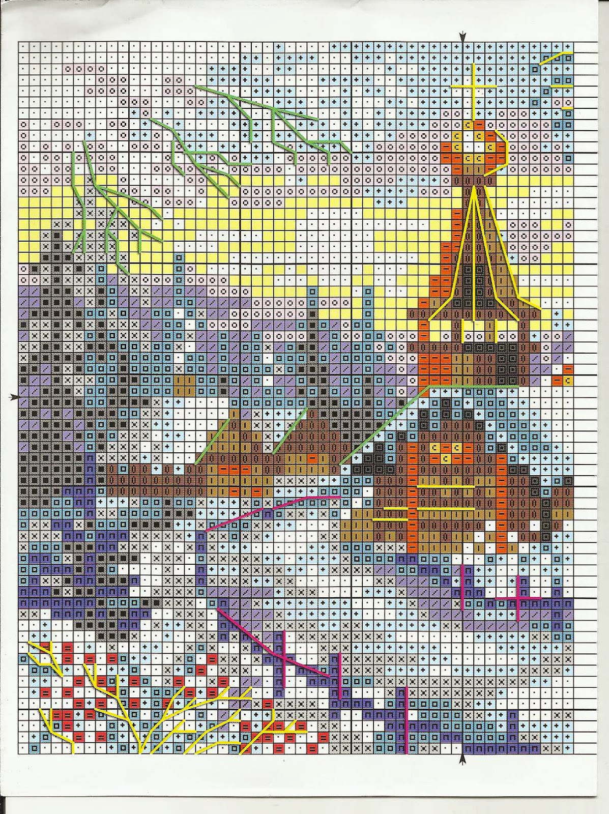 Схема вышивки риолис пейзажи 42