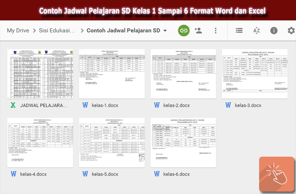 Contoh Jadwal Pelajaran SD Kelas 1 Sampai 6 Format Word dan Excel