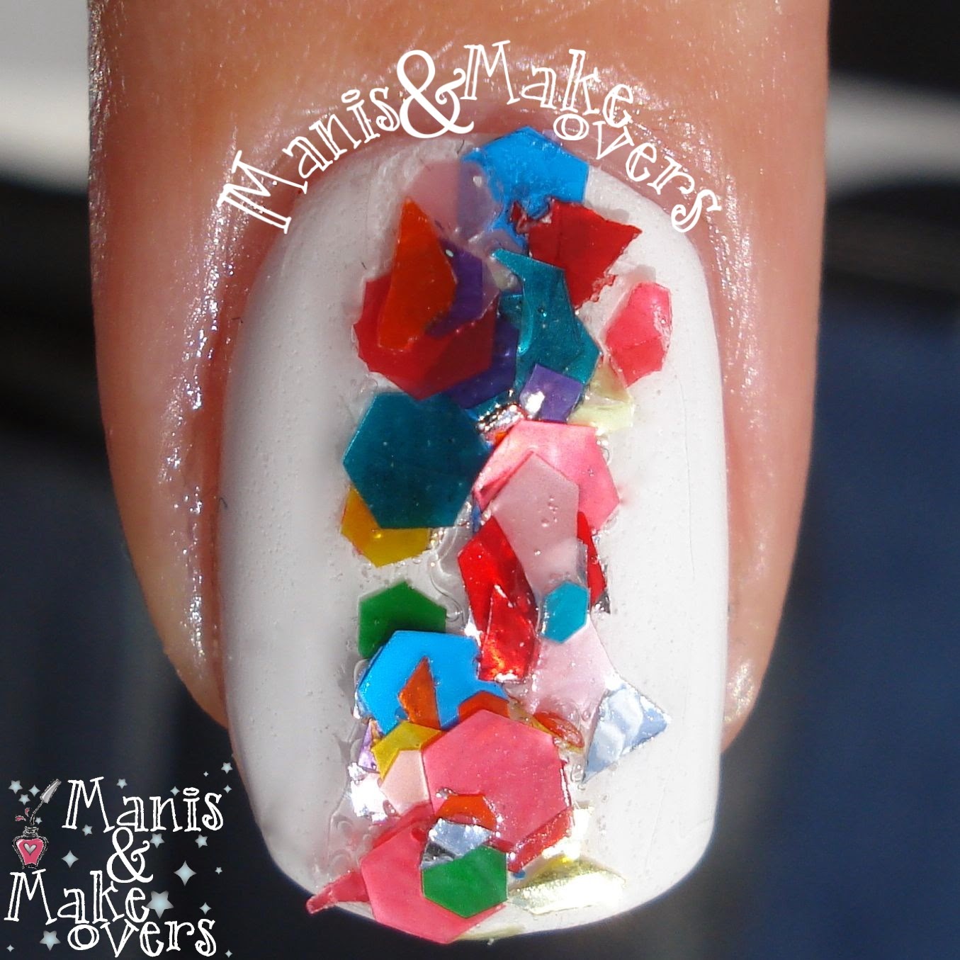 Manis & Makeovers Loose glitter nail art