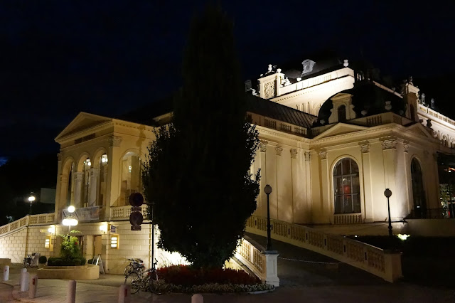 Baden bei Wien, Austria - the casino at night. Picture of Baden bei Wien, Austria.