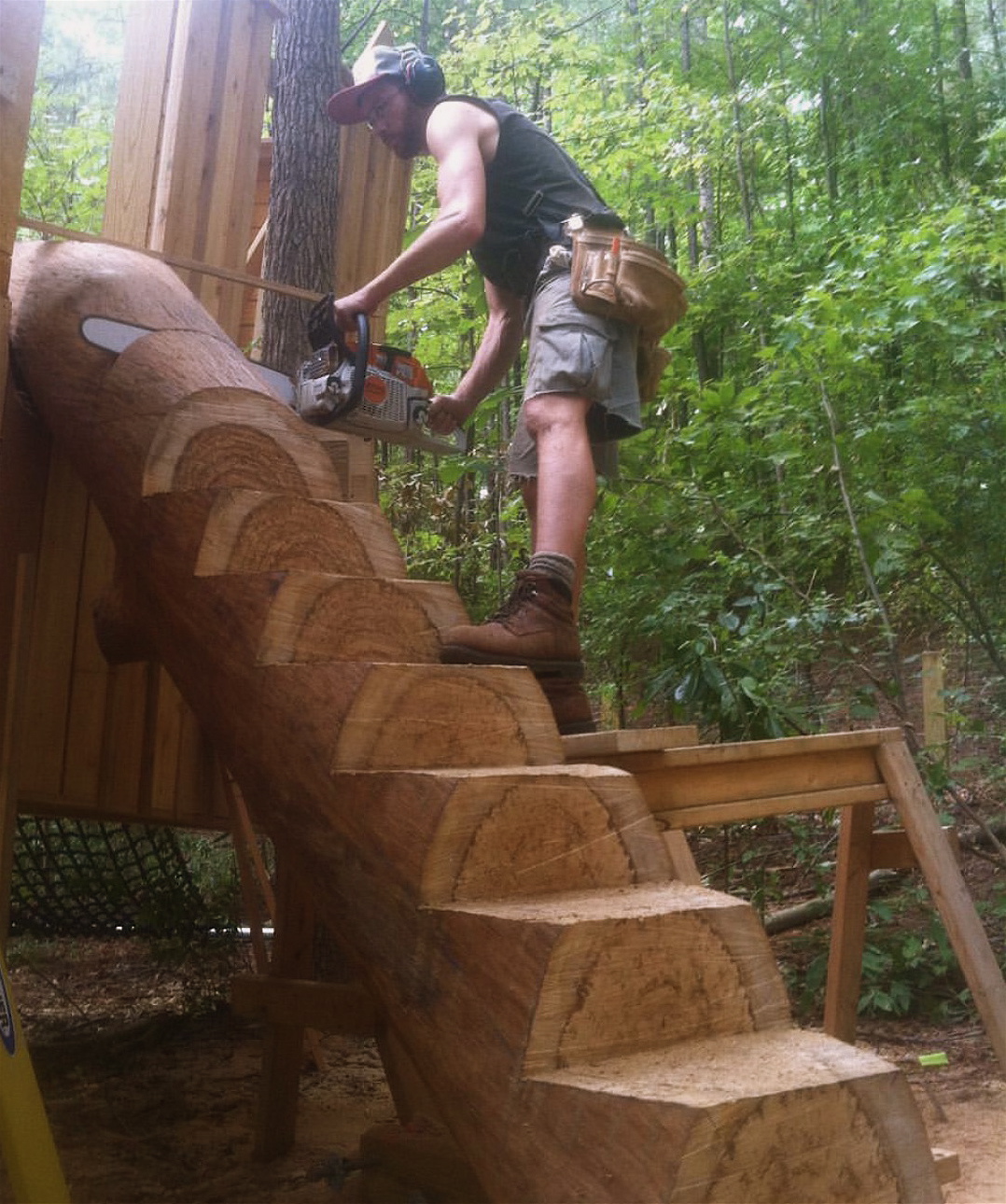 Rising Earth Log Stairs