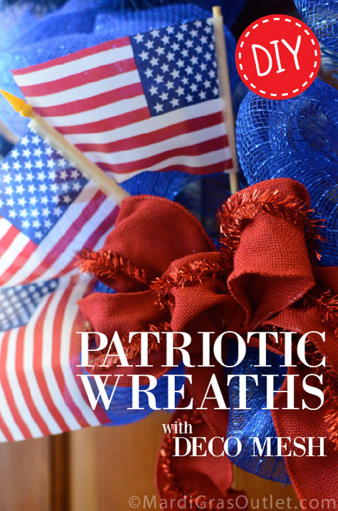 Deco Mesh, Patriotic, Red White Blue, Memorial Day Wreath, Wreath, How to, American Flag, Tutorial