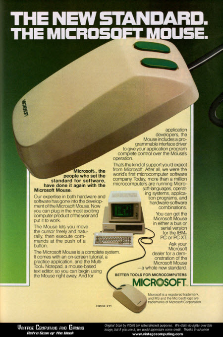 antiguo mouse de Microsoft