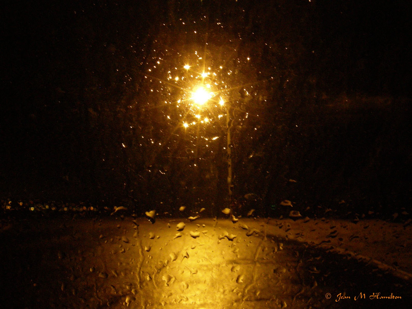 Through Jean's Lens to Your Eyes Night Rain through Car Window