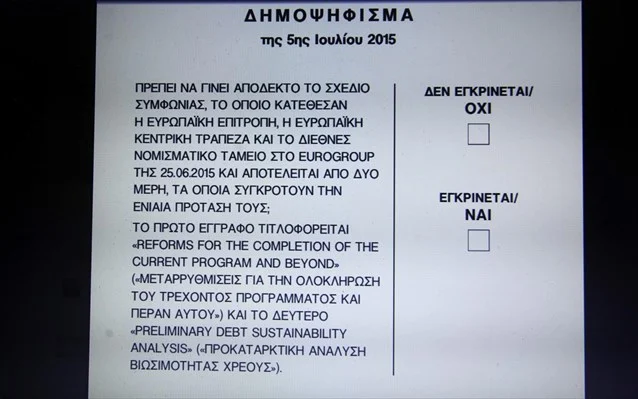 Αυτό είναι το ψηφοδέλτιο του δημοψηφίσματος της 5ης Ιουλίου (ΦΩΤΟ)