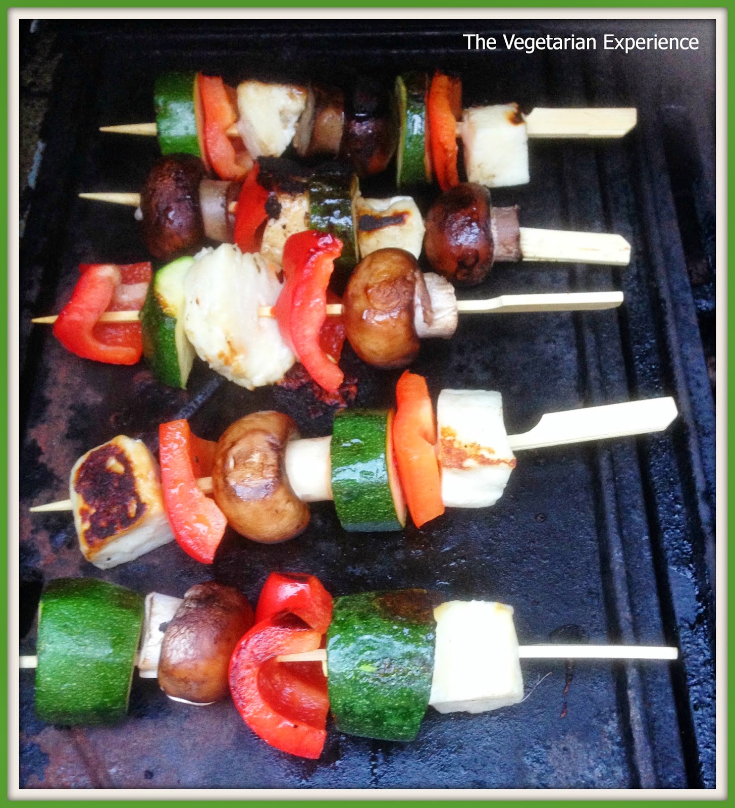 The Vegetarian Experience Halloumi and Vegetable Kebabs
