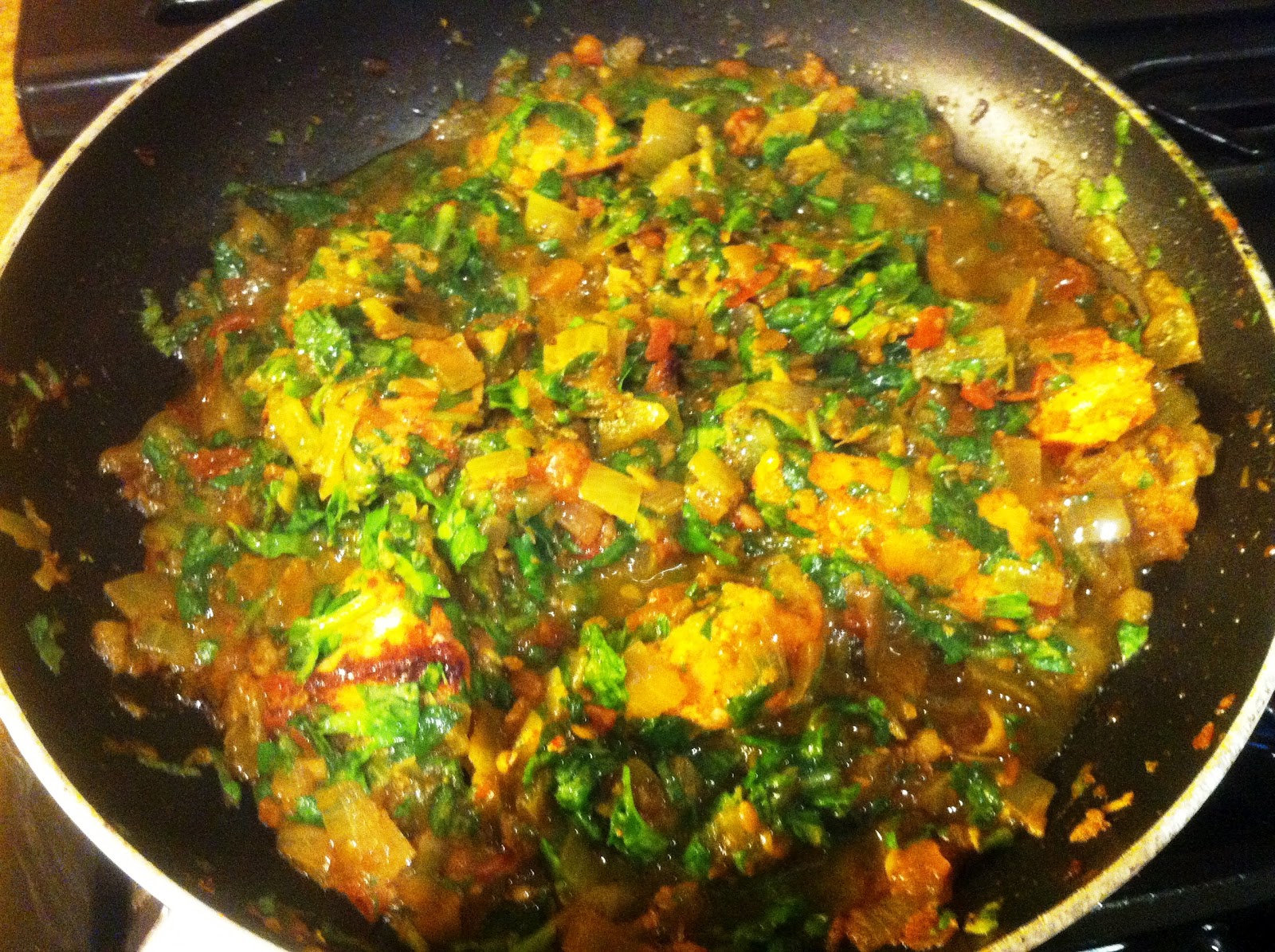 Chicken tikka and Spinach curry by Graham Bipins masala curry
