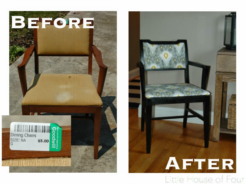 5.00 Goodwill office chair makeover... Little House of Four