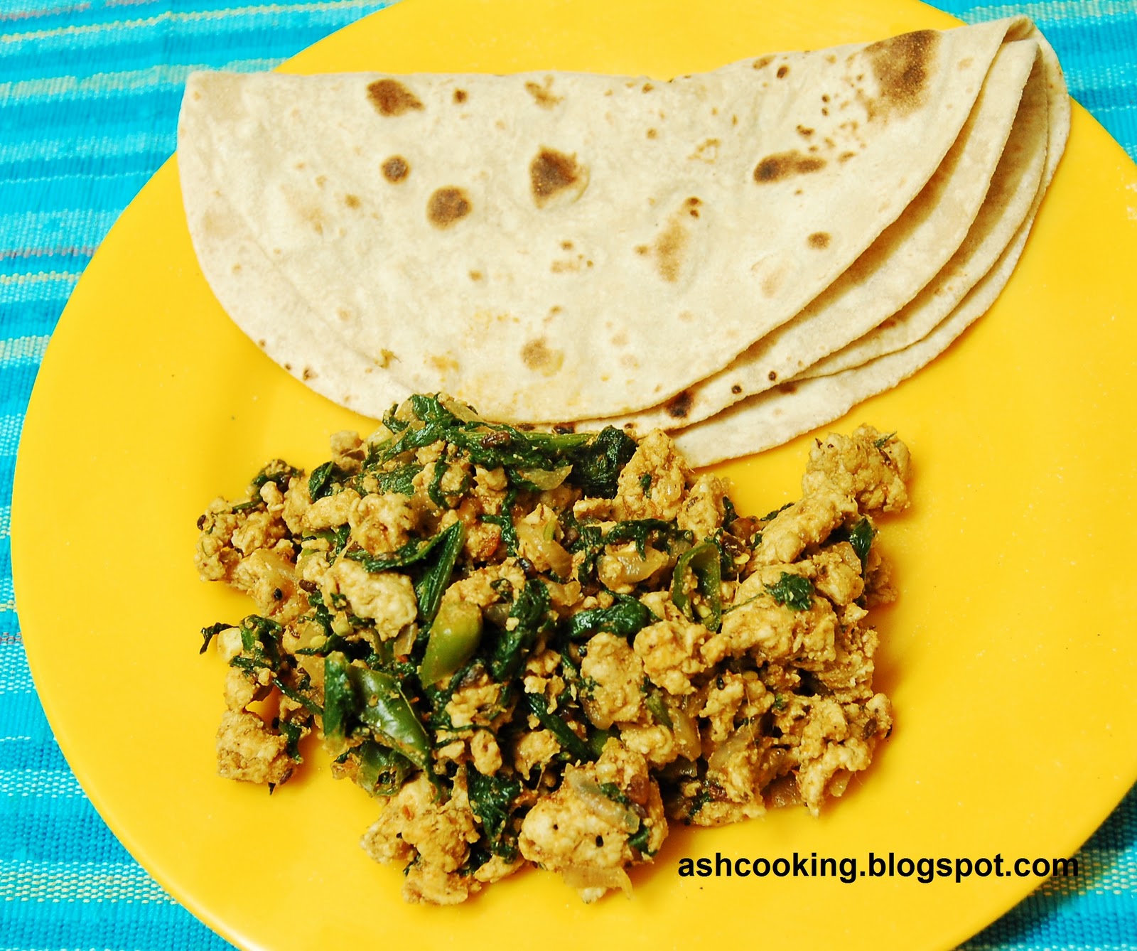 My Cookbook Chicken Keema Palak