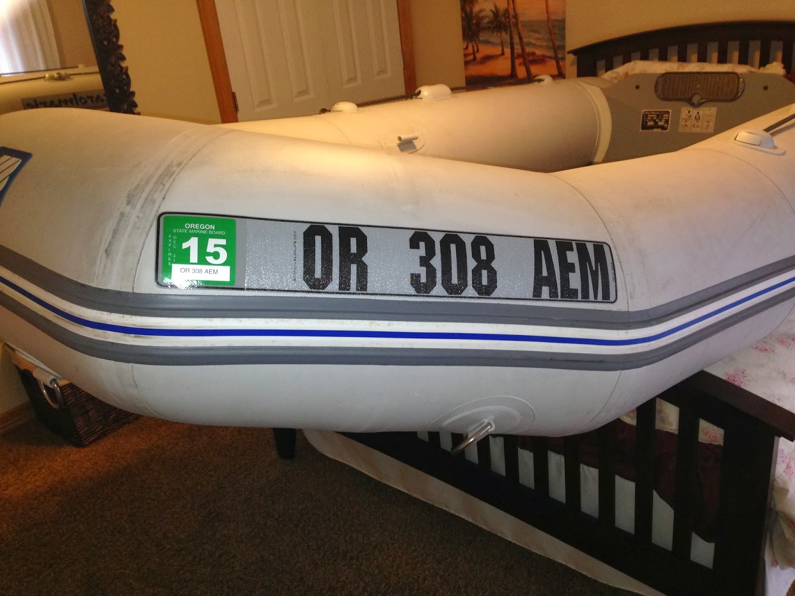 S/V CarolMarie Putting on our dinghy....