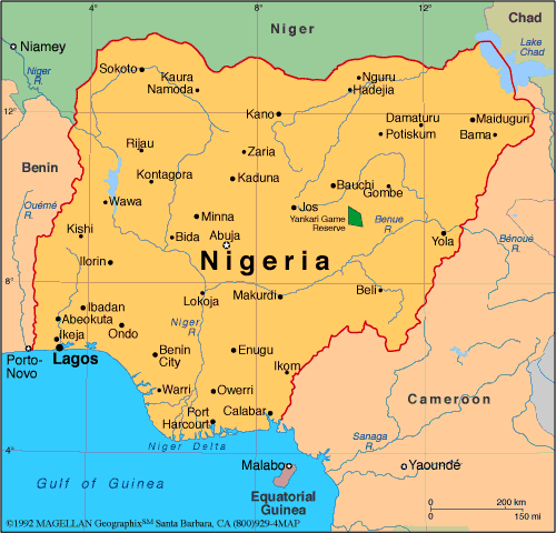 Africa Nigeria Map