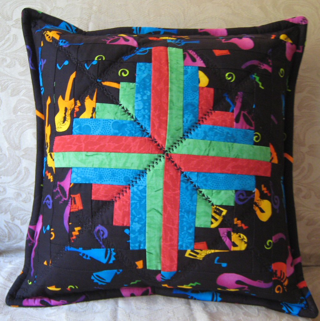 Marie's Creative Space Log Cabin Pillows with Theme Fabrics!