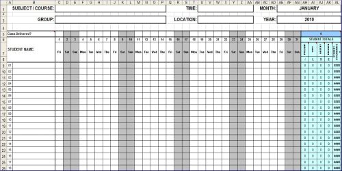 Timesheet <strong>Template</strong> – An <strong>Attendance Sheet Template</strong> in <strong>Excel</strong> Weekly attendance sheet template excel