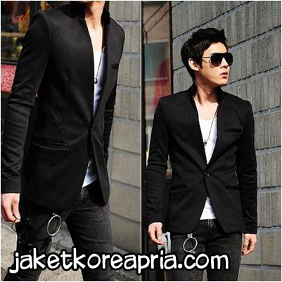 Jaket Korea Pria Blazer Black Style Jaket Korea Pria Blazer Black Style