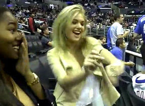 Kate Upton hot dancing in the stadium stand