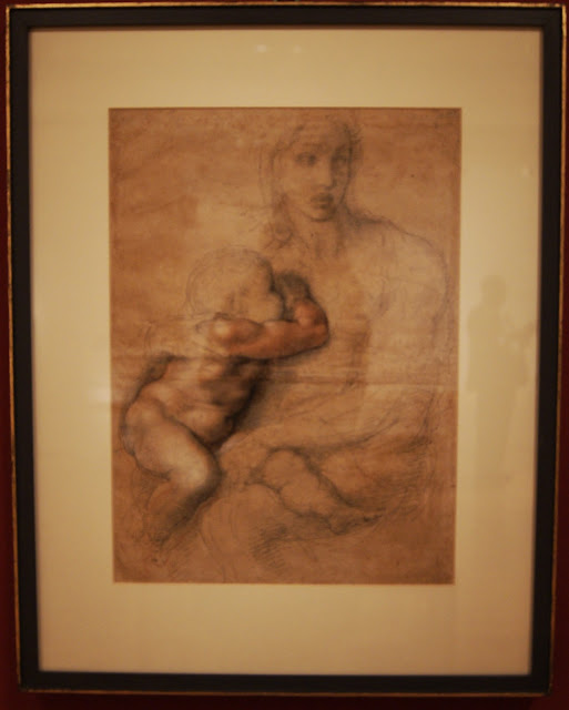Michelangelo: Quest for Genius Exhibit at AGO in Toronto, culture, art, artmatters, italy, italian, drawings, exhibition, the purple scarf, melanieps, ontario,canada, ink, pencil, chalk, figures, architecture, madonna and child, 1524