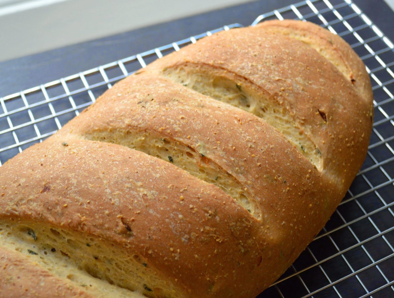 The Messy Apron Sage and Onion Bread with Cornmeal