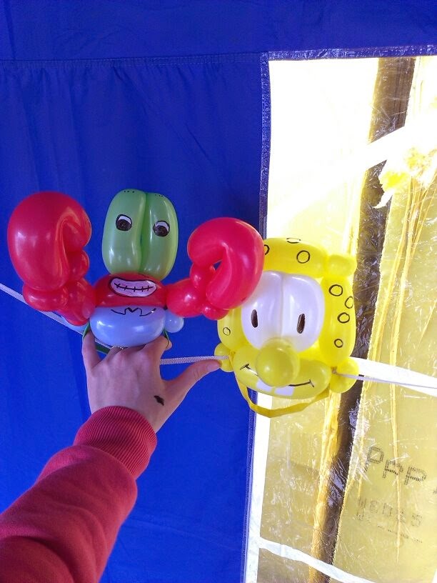 Ballonfigur SpongeBob Schwammkopf und Mr. Krabs