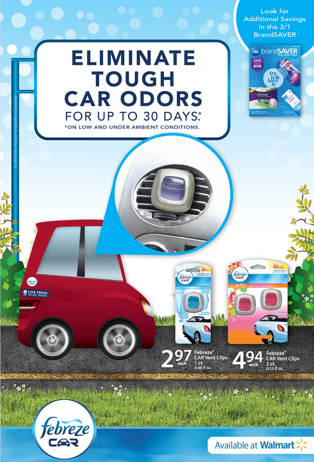 Eliminate Car Odors with Febreze Vent Car Clips & Win a 25 Walmart GC