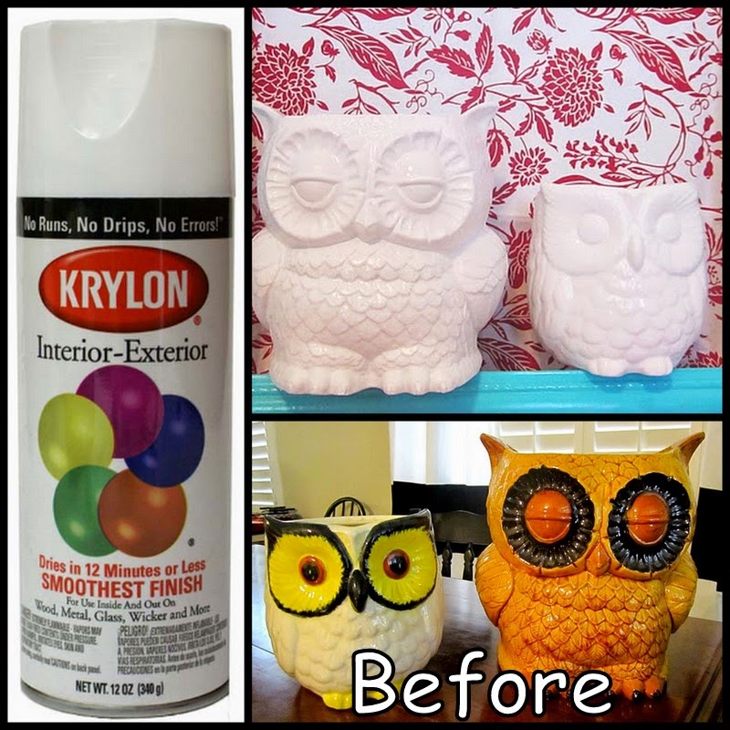 Dollar Store Crafter Spray Painted Owls