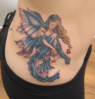 Fairy Angel Tattoo Design on Side body