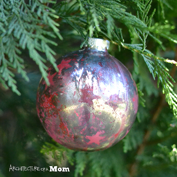 Architecture of a Mom Colored Mercury Glass Ornaments