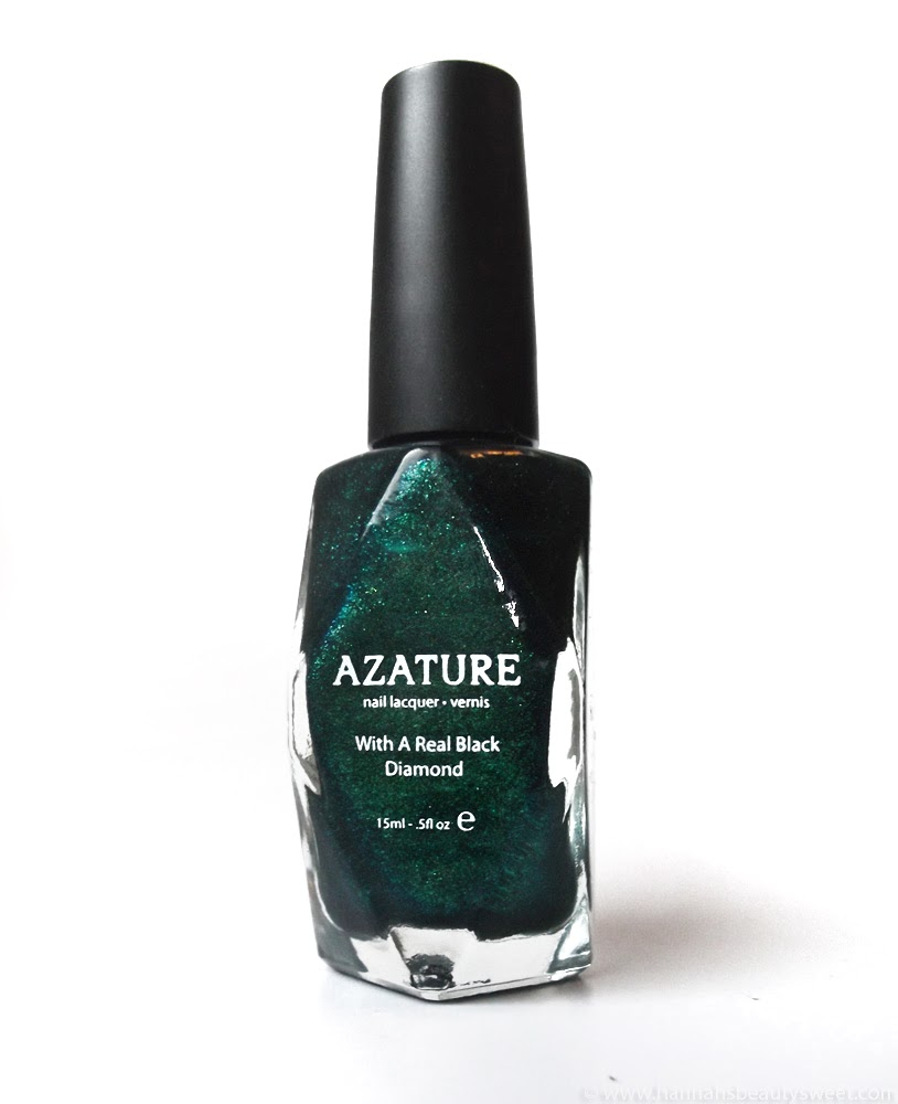 Azature Green Diamond Nail Polish Review NOTD, diamond nail polish, black diamond