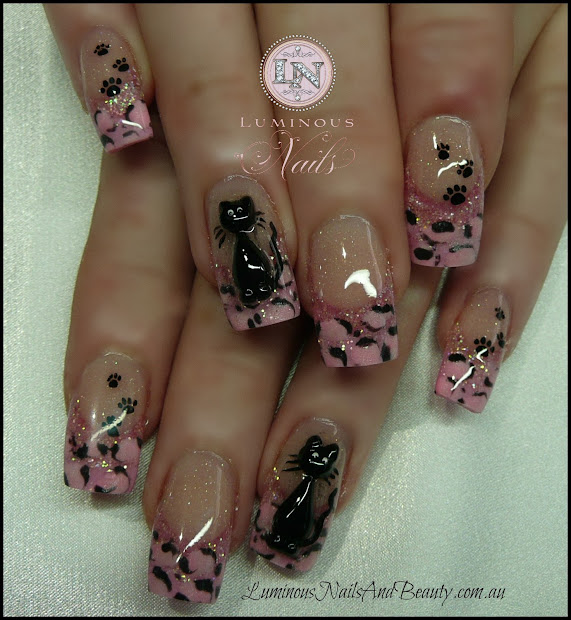 pink cheetah nail design - anna